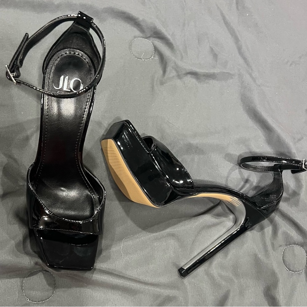 Jlo heels. Only worn once around the house as a try on and we’re just too tall